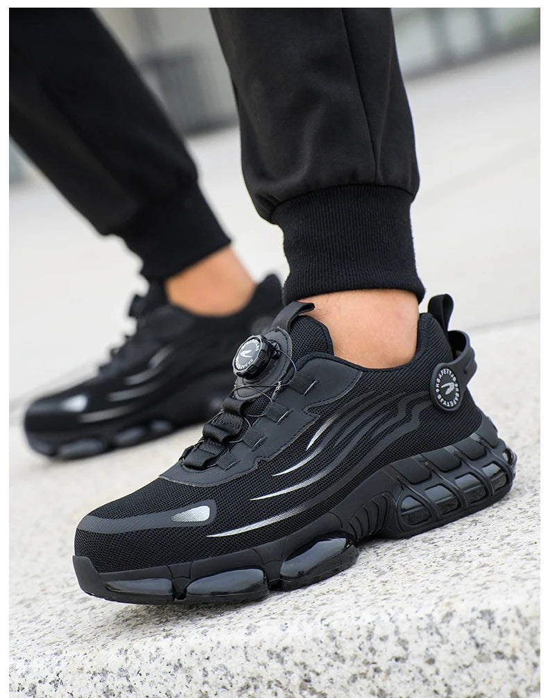 Breathable Lace-Free Safety Work Shoes