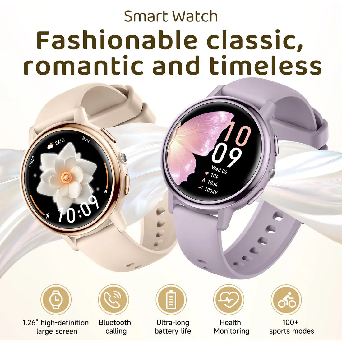 Ladies Smart Fitness Watch with Bluetooth Call