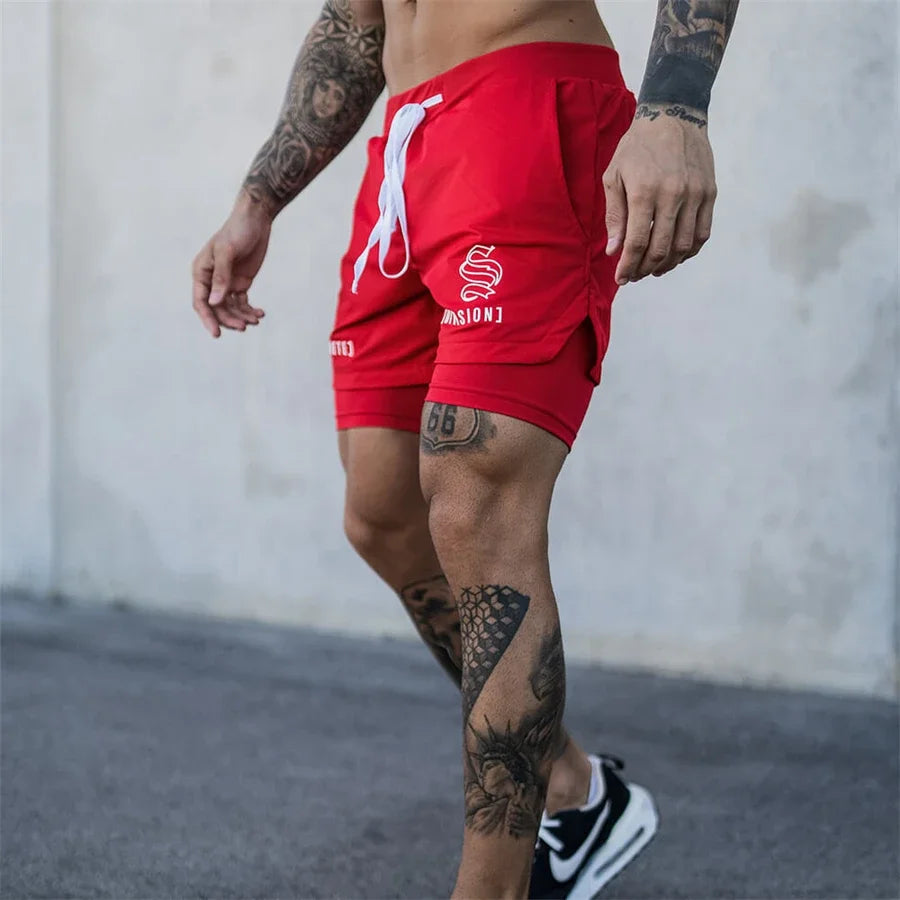2-in-1 Men's Running & Gym Shorts
