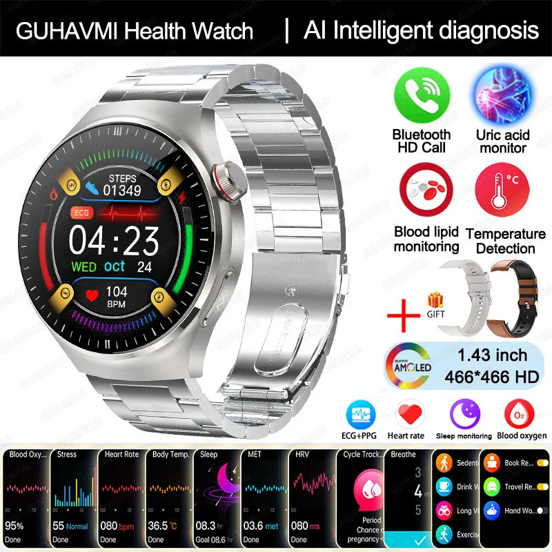 2025 Smart Health Watch with ECG & Bluetooth Call