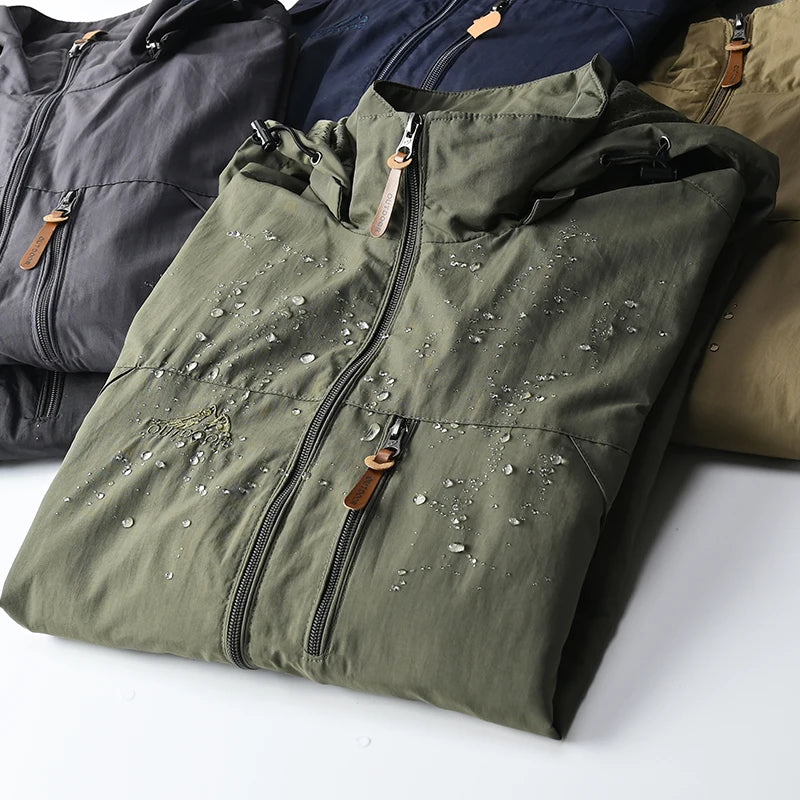 Men’s Tactical Windbreaker Waterproof Hooded Jacket (S–5XL)