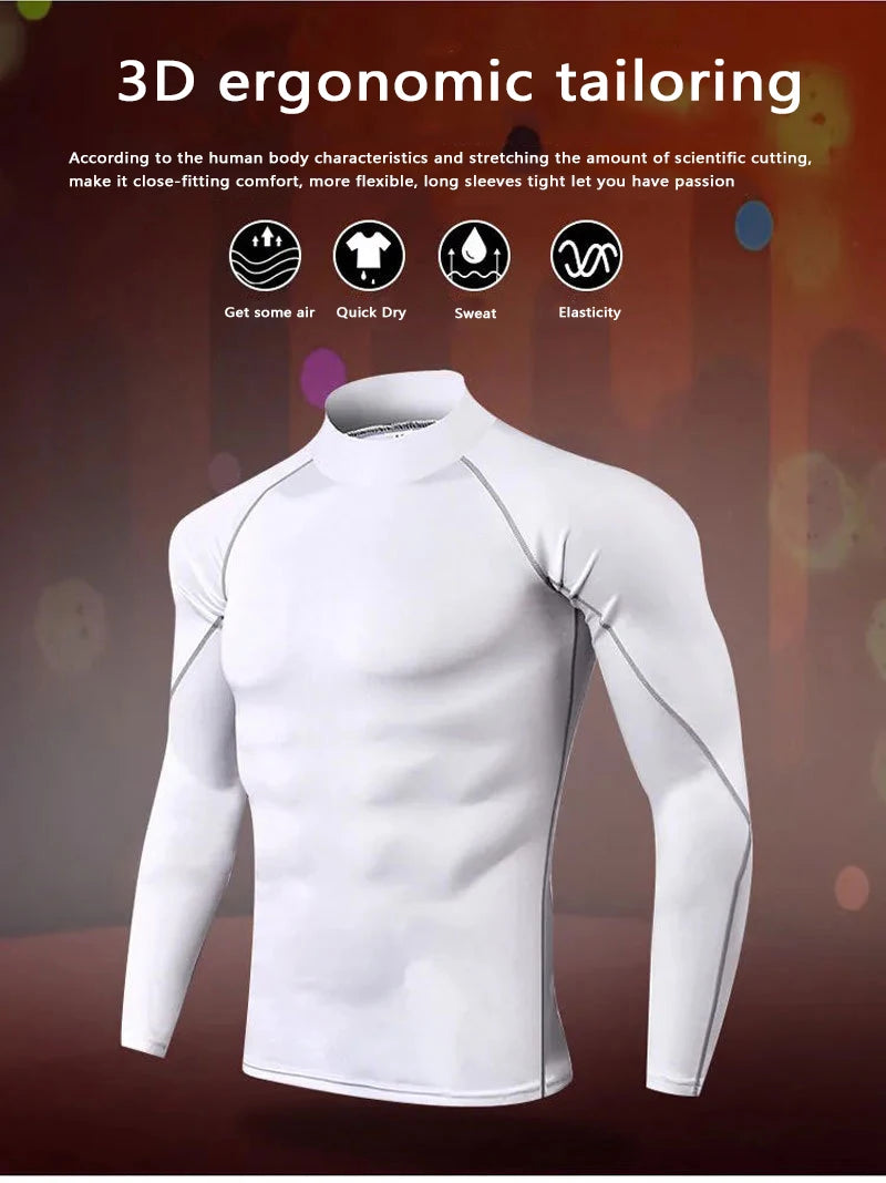 Y2K Men’s Turtleneck Compression Gym Shirt