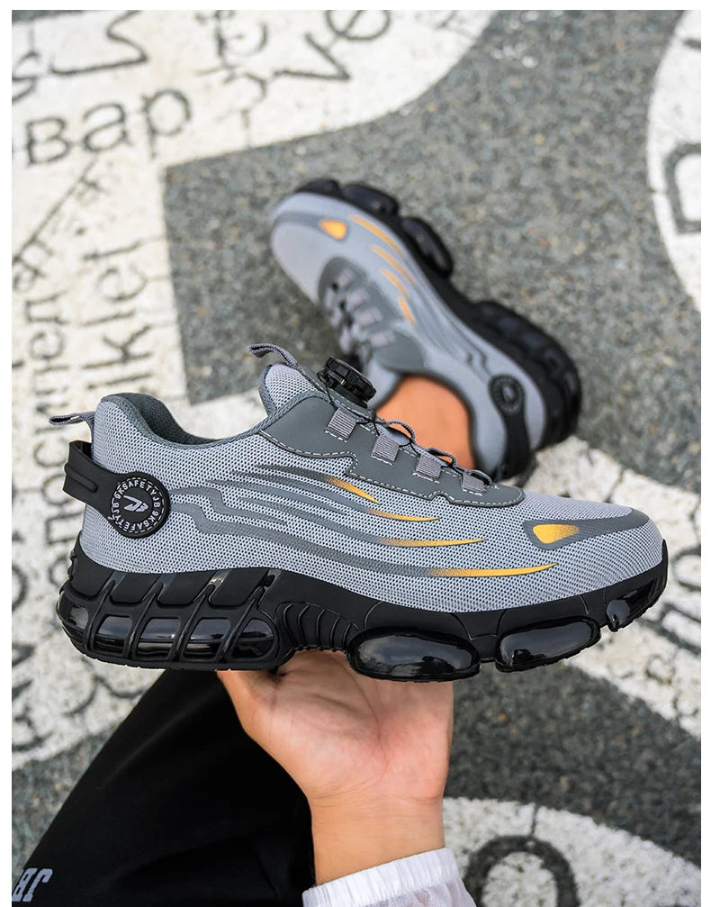 Breathable Lace-Free Safety Work Shoes